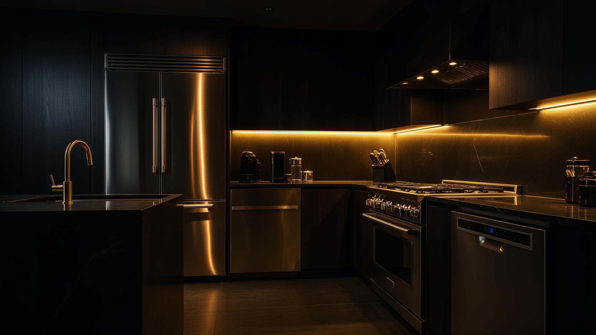 Luxury modern kitchen with premium appliances